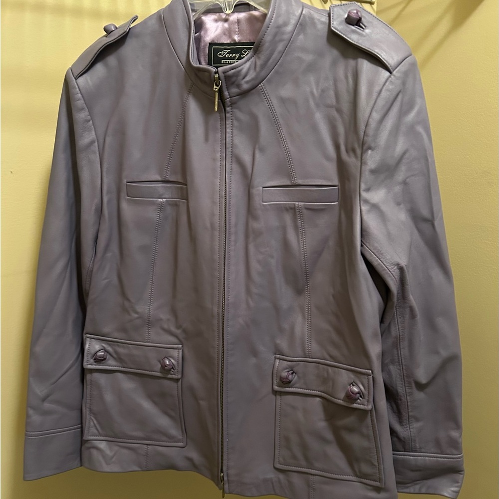 Terry Lewis Classic Luxuries Gray Leather Jacket